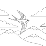 coloriage Hirondelle gratuit à imprimer