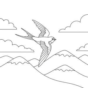 coloriage Hirondelle gratuit à imprimer