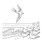 coloriage Hirondelle à imprimer pour enfant de 3 ans