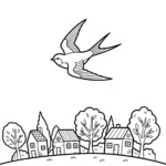 a imprimer coloriage Hirondelle gratuit