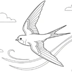 coloriage Hirondelle educatif pour enfant