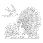 coloriage Hirondelle educatif pour enfant