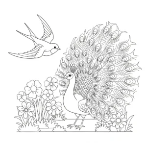 coloriage Hirondelle educatif pour enfant
