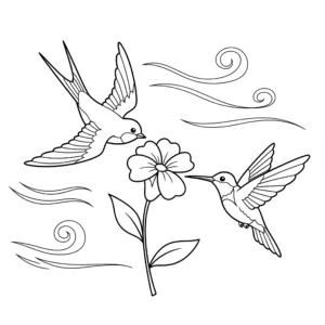 coloriage Hirondelle pour enfants