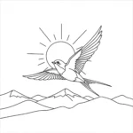 coloriage Hirondelle gratuit pour enfants