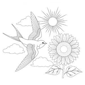 coloriage Hirondelle pour bebe a imprimer
