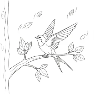 coloriage Hirondelle pour enfants