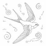 coloriage Hirondelle pour primaire