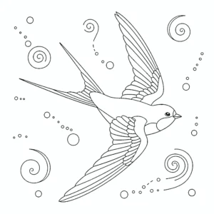 coloriage Hirondelle pour primaire