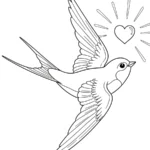 coloriage Hirondelle pour enfant de 4 ans