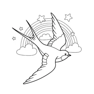coloriage Hirondelle pour enfants a imprimer