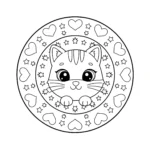 coloriage Mandala Chat et dessin a imprimer