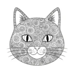 imprimer coloriage Mandala Chat gratuit
