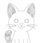 coloriage Mandala Chat pour bebe a imprimer
