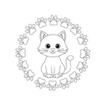 coloriage Mandala Chat a imprimer pour enfant de 4 ans