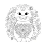 image de coloriage Mandala Chat pour enfant