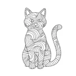 coloriage Mandala Chat a imprimer pour enfant de 4 ans