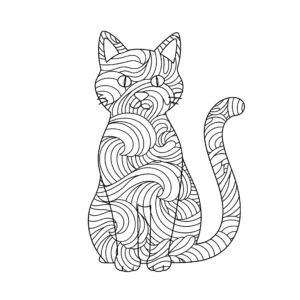 coloriage Mandala Chat a imprimer pour enfant de 4 ans