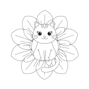 coloriage Mandala Chat et dessin a imprimer