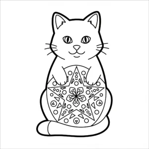 coloriage Mandala Chat gratuit