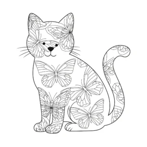 coloriage Mandala Chat a imprimer pour enfant de 4 ans