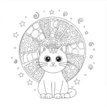 coloriage Mandala Chat a imprimer gratuit