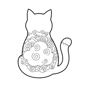 coloriage Mandala Chat a colorier en ligne gratuitement