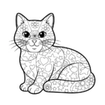 coloriage Mandala Chat à imprimer pour enfant de 2 ans