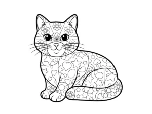 coloriage Mandala Chat à imprimer pour enfant de 2 ans