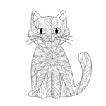 coloriage Mandala Chat pour enfant de 10 ans