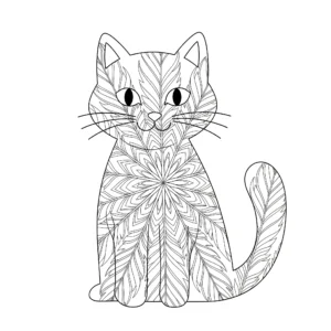 coloriage Mandala Chat pour enfant de 10 ans