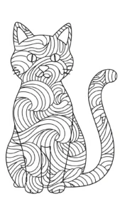 coloriage Mandala Chat a colorier en ligne gratuitement