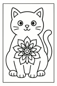 coloriage Mandala Chat a telecharger