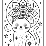 coloriage Mandala Chat à imprimer pour enfants
