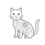coloriage Mandala Chat pour enfant de 4 ans