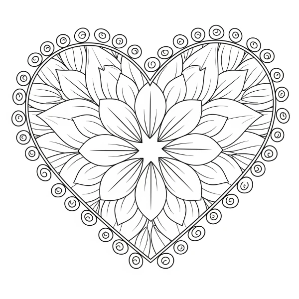Tranh tô màu Mandala Coeur