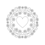 coloriage Mandala Coeur à imprimer pour enfant de 2 ans