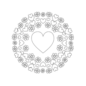 coloriage Mandala Coeur à imprimer pour enfant de 2 ans