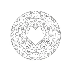 coloriage Mandala Coeur a imprimer