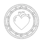 coloriage Mandala Coeur à imprimer gratuit