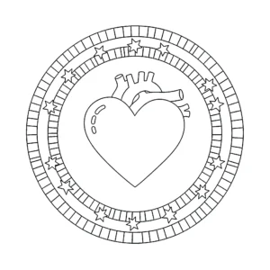 coloriage Mandala Coeur à imprimer gratuit