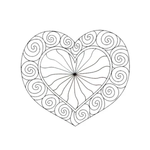 imprimer coloriage Mandala Coeur pour enfant