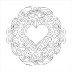 imprimer coloriage Mandala Coeur gratuit