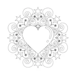 coloriage Mandala Coeur à imprimer pour enfant de 12 ans