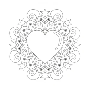 coloriage Mandala Coeur à imprimer pour enfant de 12 ans