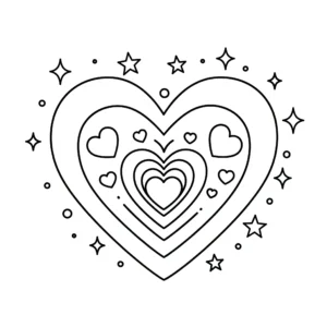 télécharger coloriage Mandala Coeur gratuit