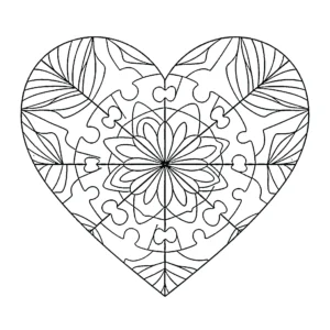 coloriage Mandala Coeur pour enfants