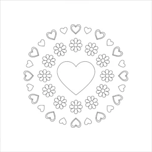 coloriage Mandala Coeur à imprimer pdf