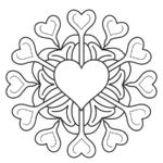 coloriage Mandala Coeur à imprimer pour enfant de 10 ans