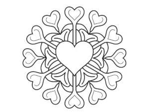 coloriage Mandala Coeur à imprimer pour enfant de 10 ans